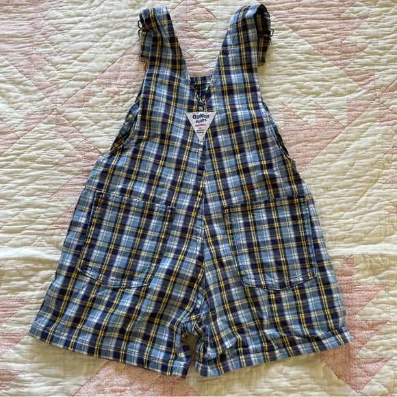Blue plaid vintage Oshkosh shortalls - Picture 3 of 4